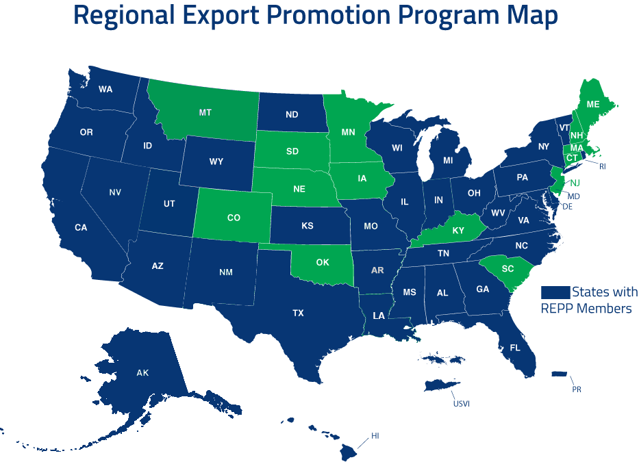 US Map showing states with REPP coverage