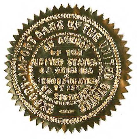 The Official Seal of the Export Import Bank of the United States of America.